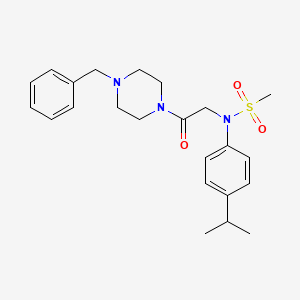 molecular formula C23H31N3O3S B3464835 N-[2-(4-benzyl-1-piperazinyl)-2-oxoethyl]-N-(4-isopropylphenyl)methanesulfonamide 