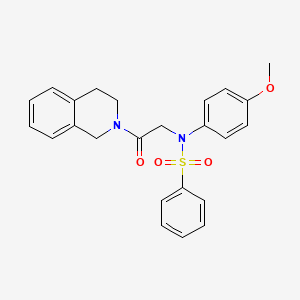 N-[2-(3,4-dihydro-2(1H)-isoquinolinyl)-2-oxoethyl]-N-(4-methoxyphenyl)benzenesulfonamide