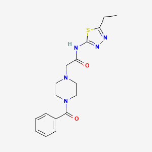 molecular formula C17H21N5O2S B3464861 2-(4-benzoyl-1-piperazinyl)-N-(5-ethyl-1,3,4-thiadiazol-2-yl)acetamide 