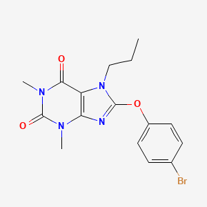 molecular formula C16H17BrN4O3 B3464867 8-(4-bromophenoxy)-1,3-dimethyl-7-propyl-3,7-dihydro-1H-purine-2,6-dione 