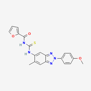 molecular formula C20H17N5O3S B3464884 N-({[2-(4-methoxyphenyl)-6-methyl-2H-1,2,3-benzotriazol-5-yl]amino}carbonothioyl)-2-furamide 