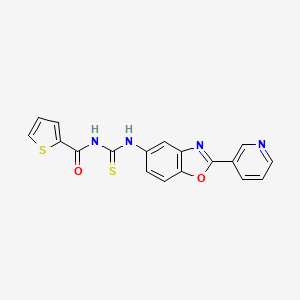 molecular formula C18H12N4O2S2 B3464897 N-({[2-(3-pyridinyl)-1,3-benzoxazol-5-yl]amino}carbonothioyl)-2-thiophenecarboxamide 