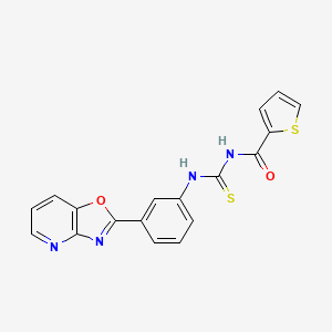 molecular formula C18H12N4O2S2 B3464904 N-{[(3-[1,3]oxazolo[4,5-b]pyridin-2-ylphenyl)amino]carbonothioyl}-2-thiophenecarboxamide 