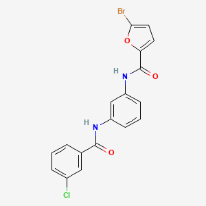 molecular formula C18H12BrClN2O3 B3464915 5-bromo-N-{3-[(3-chlorobenzoyl)amino]phenyl}-2-furamide 