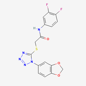 molecular formula C16H11F2N5O3S B3464926 2-{[1-(1,3-benzodioxol-5-yl)-1H-tetrazol-5-yl]thio}-N-(3,4-difluorophenyl)acetamide 