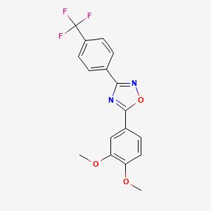 molecular formula C17H13F3N2O3 B3464928 5-(3,4-dimethoxyphenyl)-3-[4-(trifluoromethyl)phenyl]-1,2,4-oxadiazole 