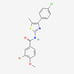 molecular formula C18H14BrClN2O2S B3464941 3-bromo-N-[4-(4-chlorophenyl)-5-methyl-1,3-thiazol-2-yl]-4-methoxybenzamide 