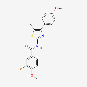 molecular formula C19H17BrN2O3S B3464974 3-bromo-4-methoxy-N-[4-(4-methoxyphenyl)-5-methyl-1,3-thiazol-2-yl]benzamide 