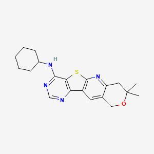 molecular formula C20H24N4OS B3464986 N-cyclohexyl-8,8-dimethyl-7,10-dihydro-8H-pyrano[3'',4'':5',6']pyrido[3',2':4,5]thieno[3,2-d]pyrimidin-4-amine 