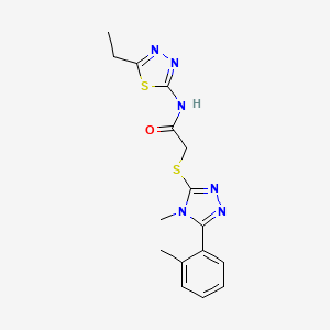 N-(5-ethyl-1,3,4-thiadiazol-2-yl)-2-{[4-methyl-5-(2-methylphenyl)-4H-1,2,4-triazol-3-yl]thio}acetamide