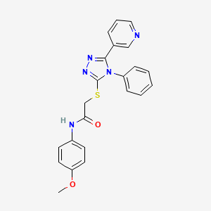 molecular formula C22H19N5O2S B3464988 N-(4-methoxyphenyl)-2-{[4-phenyl-5-(3-pyridinyl)-4H-1,2,4-triazol-3-yl]thio}acetamide 