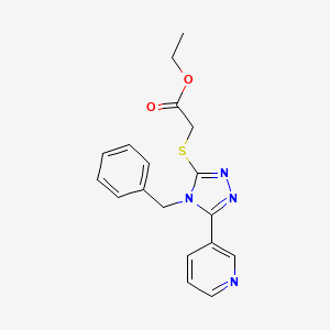 molecular formula C18H18N4O2S B3465007 ethyl {[4-benzyl-5-(3-pyridinyl)-4H-1,2,4-triazol-3-yl]thio}acetate 