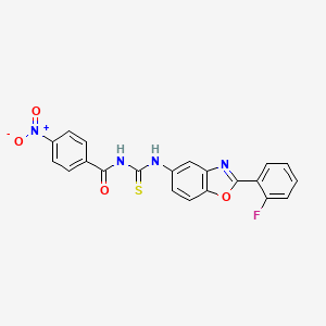 molecular formula C21H13FN4O4S B3465030 N-({[2-(2-fluorophenyl)-1,3-benzoxazol-5-yl]amino}carbonothioyl)-4-nitrobenzamide 