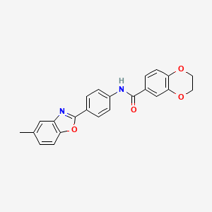 N-[4-(5-methyl-1,3-benzoxazol-2-yl)phenyl]-2,3-dihydro-1,4-benzodioxine-6-carboxamide