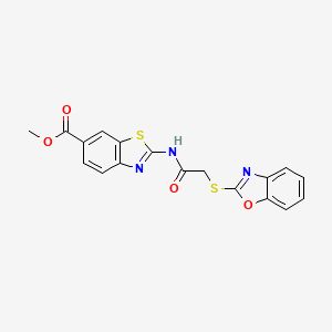 methyl 2-{[(1,3-benzoxazol-2-ylthio)acetyl]amino}-1,3-benzothiazole-6-carboxylate