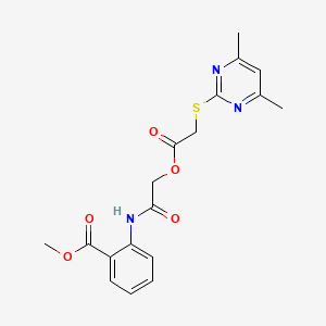 molecular formula C18H19N3O5S B3465079 methyl 2-{[({[(4,6-dimethyl-2-pyrimidinyl)thio]acetyl}oxy)acetyl]amino}benzoate 