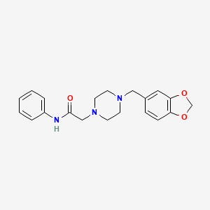 2-[4-(1,3-benzodioxol-5-ylmethyl)-1-piperazinyl]-N-phenylacetamide