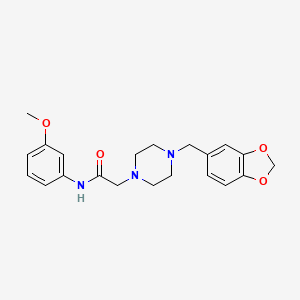 2-[4-(1,3-benzodioxol-5-ylmethyl)-1-piperazinyl]-N-(3-methoxyphenyl)acetamide