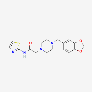 2-[4-(1,3-benzodioxol-5-ylmethyl)piperazin-1-yl]-N-1,3-thiazol-2-ylacetamide