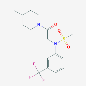 N-[2-(4-methyl-1-piperidinyl)-2-oxoethyl]-N-[3-(trifluoromethyl)phenyl]methanesulfonamide