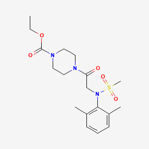 molecular formula C18H27N3O5S B3465159 ethyl 4-[N-(2,6-dimethylphenyl)-N-(methylsulfonyl)glycyl]-1-piperazinecarboxylate 