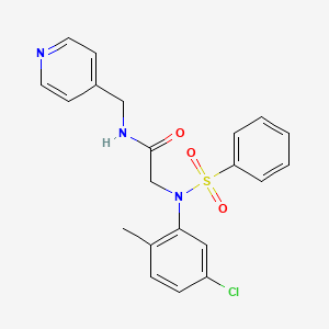 molecular formula C21H20ClN3O3S B3465162 N~2~-(5-chloro-2-methylphenyl)-N~2~-(phenylsulfonyl)-N~1~-(4-pyridinylmethyl)glycinamide 