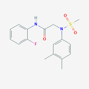 molecular formula C17H19FN2O3S B3465172 N~2~-(3,4-dimethylphenyl)-N~1~-(2-fluorophenyl)-N~2~-(methylsulfonyl)glycinamide 