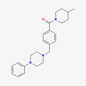 molecular formula C24H31N3O B3465190 1-{4-[(4-methyl-1-piperidinyl)carbonyl]benzyl}-4-phenylpiperazine 