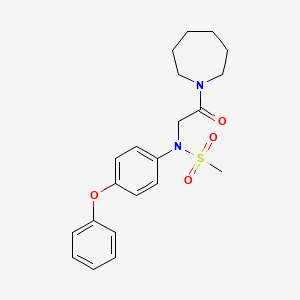 molecular formula C21H26N2O4S B3465243 N-[2-(1-azepanyl)-2-oxoethyl]-N-(4-phenoxyphenyl)methanesulfonamide 