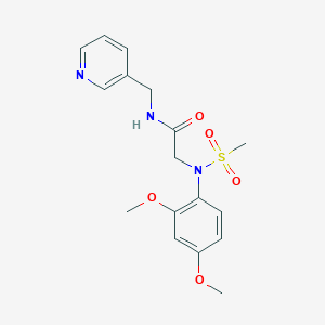 molecular formula C17H21N3O5S B3465247 N~2~-(2,4-dimethoxyphenyl)-N~2~-(methylsulfonyl)-N~1~-(3-pyridinylmethyl)glycinamide 