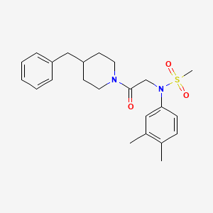 molecular formula C23H30N2O3S B3465263 N-[2-(4-benzyl-1-piperidinyl)-2-oxoethyl]-N-(3,4-dimethylphenyl)methanesulfonamide 