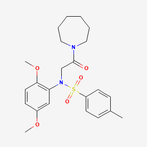 molecular formula C23H30N2O5S B3465280 N-[2-(1-azepanyl)-2-oxoethyl]-N-(2,5-dimethoxyphenyl)-4-methylbenzenesulfonamide 