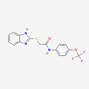 molecular formula C16H12F3N3O2S B3465305 2-(1H-benzimidazol-2-ylthio)-N-[4-(trifluoromethoxy)phenyl]acetamide 