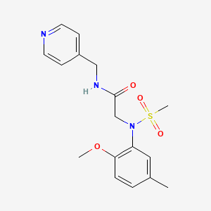 molecular formula C17H21N3O4S B3465319 N~2~-(2-methoxy-5-methylphenyl)-N~2~-(methylsulfonyl)-N~1~-(4-pyridinylmethyl)glycinamide 