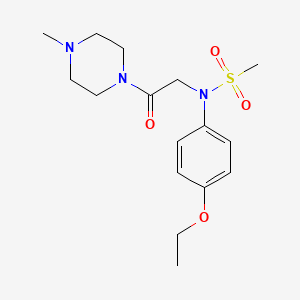 molecular formula C16H25N3O4S B3465330 N-(4-ethoxyphenyl)-N-[2-(4-methyl-1-piperazinyl)-2-oxoethyl]methanesulfonamide 