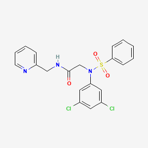 molecular formula C20H17Cl2N3O3S B3465343 N~2~-(3,5-dichlorophenyl)-N~2~-(phenylsulfonyl)-N~1~-(2-pyridinylmethyl)glycinamide 