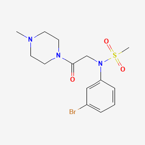 molecular formula C14H20BrN3O3S B3465350 N-(3-bromophenyl)-N-[2-(4-methyl-1-piperazinyl)-2-oxoethyl]methanesulfonamide 