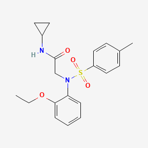 molecular formula C20H24N2O4S B3465368 N~1~-cyclopropyl-N~2~-(2-ethoxyphenyl)-N~2~-[(4-methylphenyl)sulfonyl]glycinamide 