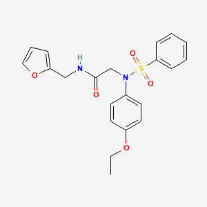 molecular formula C21H22N2O5S B3465375 N~2~-(4-ethoxyphenyl)-N~1~-(2-furylmethyl)-N~2~-(phenylsulfonyl)glycinamide 