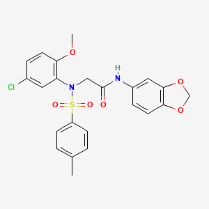 molecular formula C23H21ClN2O6S B3465391 N~1~-1,3-benzodioxol-5-yl-N~2~-(5-chloro-2-methoxyphenyl)-N~2~-[(4-methylphenyl)sulfonyl]glycinamide 