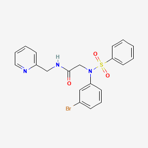 molecular formula C20H18BrN3O3S B3465395 N~2~-(3-bromophenyl)-N~2~-(phenylsulfonyl)-N~1~-(2-pyridinylmethyl)glycinamide 