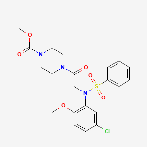 ethyl 4-[N-(5-chloro-2-methoxyphenyl)-N-(phenylsulfonyl)glycyl]-1-piperazinecarboxylate