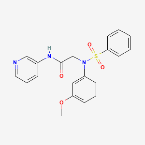 molecular formula C20H19N3O4S B3465406 N~2~-(3-methoxyphenyl)-N~2~-(phenylsulfonyl)-N~1~-3-pyridinylglycinamide 