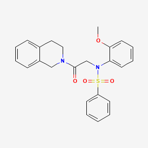 molecular formula C24H24N2O4S B3465424 N-[2-(3,4-dihydro-2(1H)-isoquinolinyl)-2-oxoethyl]-N-(2-methoxyphenyl)benzenesulfonamide 