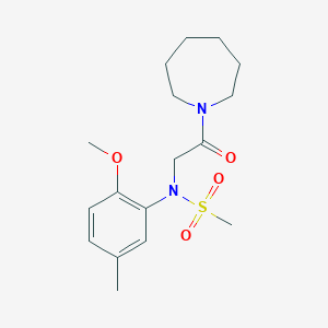 molecular formula C17H26N2O4S B3465434 N-[2-(1-azepanyl)-2-oxoethyl]-N-(2-methoxy-5-methylphenyl)methanesulfonamide 