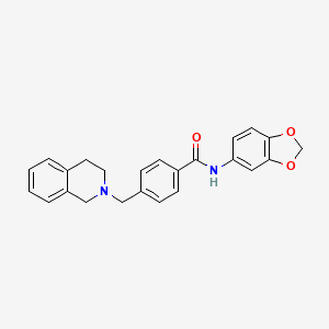 molecular formula C24H22N2O3 B3465453 N-1,3-benzodioxol-5-yl-4-(3,4-dihydro-2(1H)-isoquinolinylmethyl)benzamide 