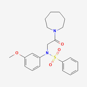 molecular formula C21H26N2O4S B3465461 N-[2-(1-azepanyl)-2-oxoethyl]-N-(3-methoxyphenyl)benzenesulfonamide 