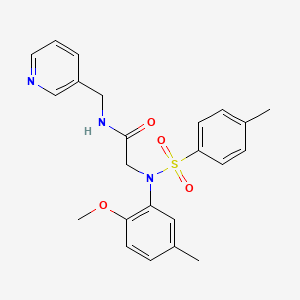 molecular formula C23H25N3O4S B3465501 N~2~-(2-methoxy-5-methylphenyl)-N~2~-[(4-methylphenyl)sulfonyl]-N~1~-(3-pyridinylmethyl)glycinamide 