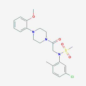 molecular formula C21H26ClN3O4S B3465530 N-(5-chloro-2-methylphenyl)-N-{2-[4-(2-methoxyphenyl)-1-piperazinyl]-2-oxoethyl}methanesulfonamide 