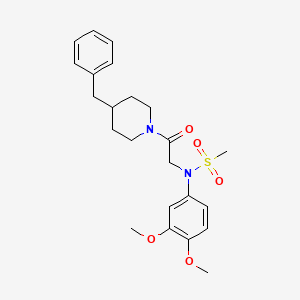 N-[2-(4-benzyl-1-piperidinyl)-2-oxoethyl]-N-(3,4-dimethoxyphenyl)methanesulfonamide